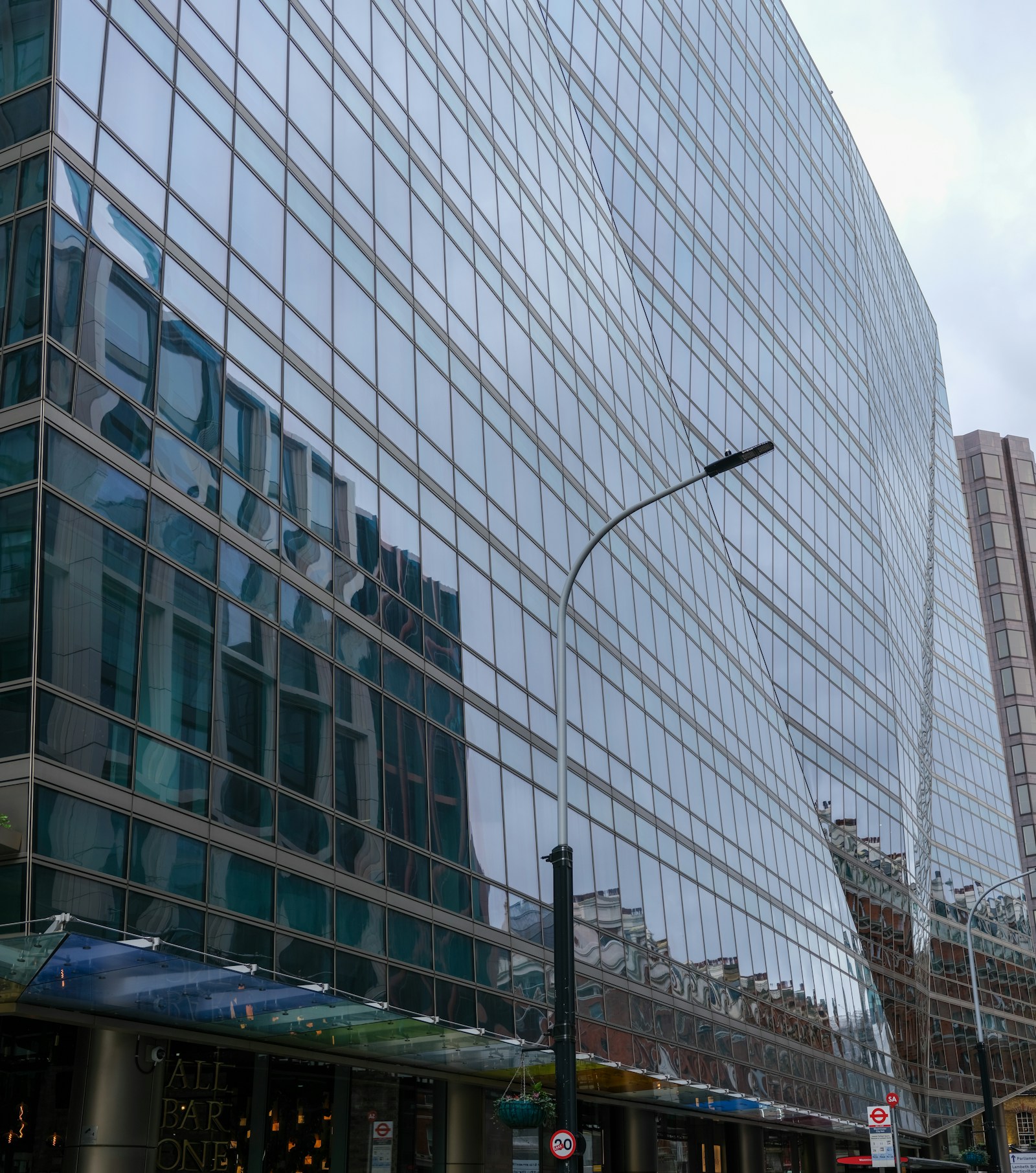 Modern commercial building façade